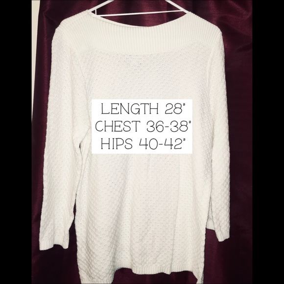 Croft & Barrow Waffle Knit Classic White Sweater - Picture 5 of 9